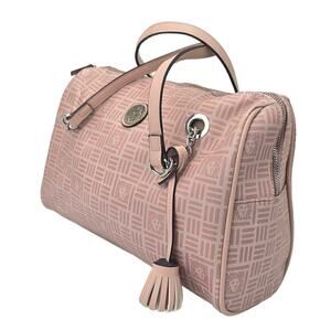 Anne Klein Shoulder Bag Chino Logo Double Handle Old Pink Medium Purse Handbag